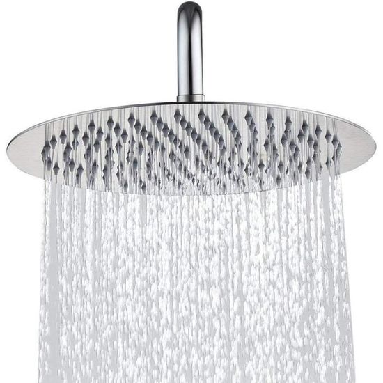15cm - Pommeau De Douche Rond à Haute Pression En Acier Inoxydable 201 Pour Une Douche Confortable A Basse Pression D Eau Chrome 96209856
