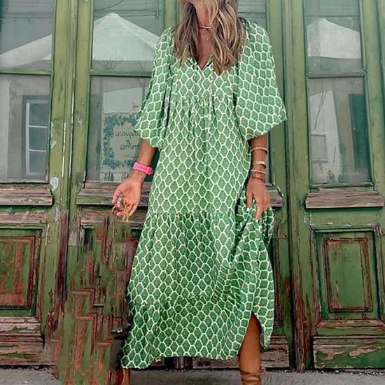 Robe longue on sale manche trois quart