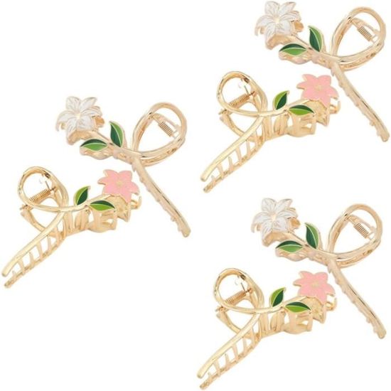 LOT DE 4 BARRETTES PINCES A CHEVEUX CLIC CLAC à CUSTOMISER, DÉCORER 5cm