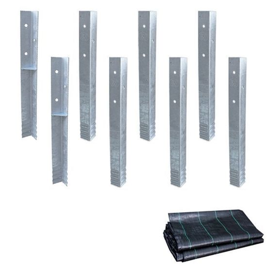 MAXCCINO Lot De 4 Ancrages Au Sol De 38,1 Cm à Visser Avec Perceuse, Ancrages De Terre Hélicoïdaux Robustes De 7,6 Cm De Large Pour Camping, Tentes, Abris De Jardin, Balançoires, Ports