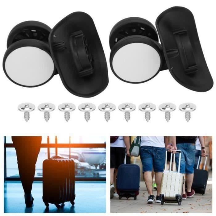 Lot De 10 Protecteurs De Roues De Bagage En Silicone - Couvercles Anti-Usure Noirs