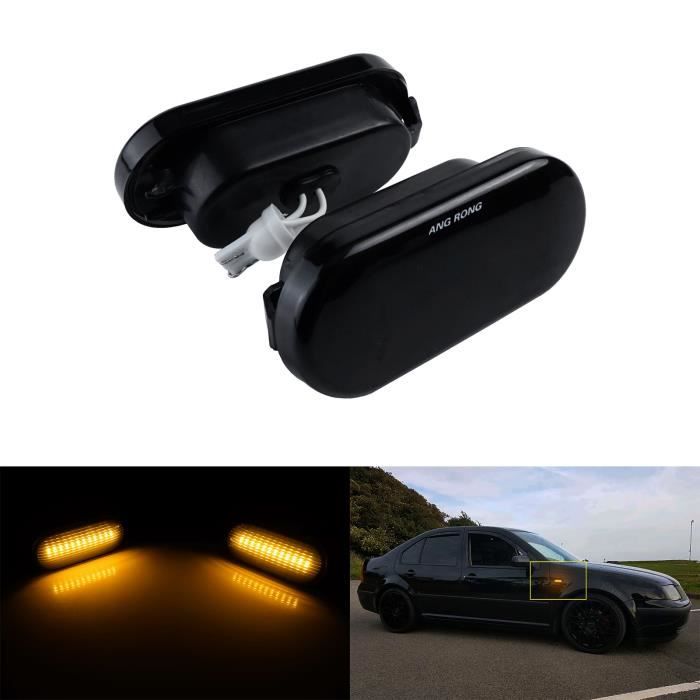 Ambre LED Clignotant Répétiteur noir Pour VW Up Amarok Bora / Jetta Caddy II III Golf 3/4 Passat B5 B5.5/3B Polo 3/4 Sharan T5