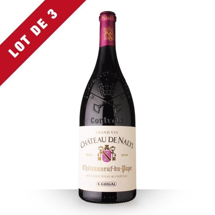 Lot de 3 - Magnum Château de Nalys 2016 AOC Châteauneuf-du-Pape - 3x150cl - Vin Rouge