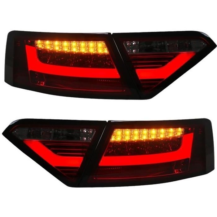 2 FEUX ARRIERE LED BARRE ROUGE ET BLANC FUMÉ POUR AUDI A5 / S5 COUPE DE 2009 A 06/2011