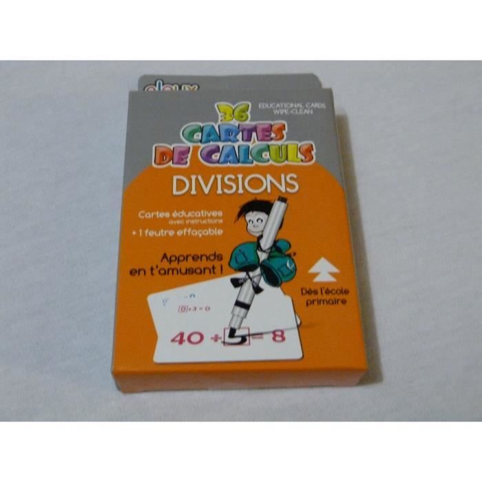 JEU DE CARTES EDUCATIVES DE CALCULS - DIVISION