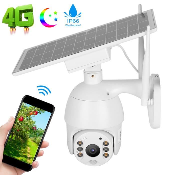 Caméra PTZ IP66 Énergie Solaire Intelligente Système Surveillance PIR Alerte 4G Vision Nocturne(Bande Fréquences Européenne)-XIL
