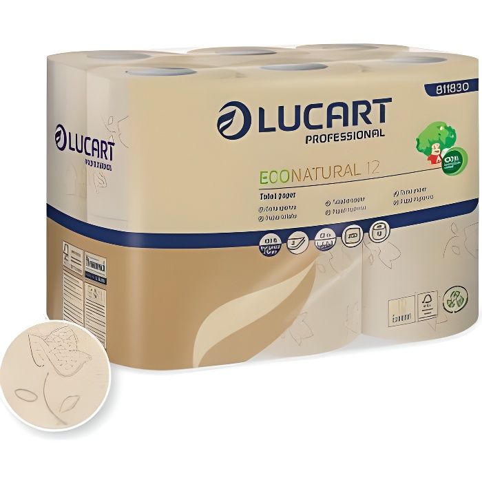 LUCART- PAPIER TOILETTE ECO NATURAL - 96 rouleaux