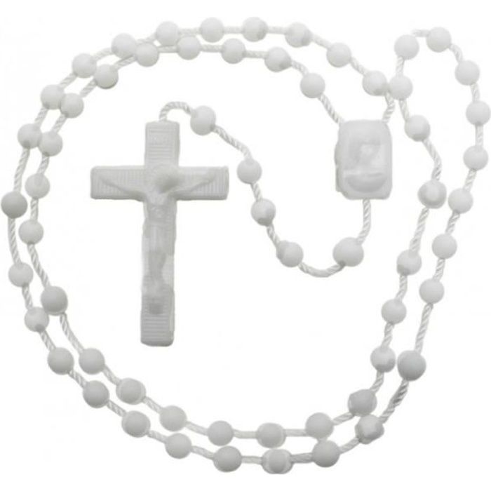 Chapelet plastique blanc