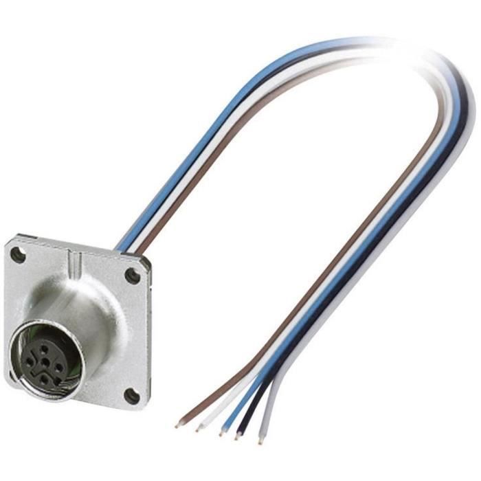 Embase mâle M12 pour capteurs/actionneurs Phoenix Contact SACC-SQ-M12FS-5CON-25F/0,5 1440986 Pôle: 5 Conditionnement: 1