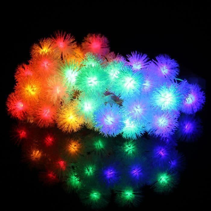 JIE Guirlande Lumineuse Intérieur 4M 40 LED à Piles Décoration Neige Boule Rouge Multicolore