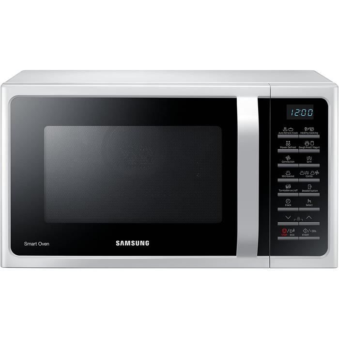 Samsung MC28H5015AW Four à micro-ondes combiné 28 litres, SmartOven, 900 W, 1500 W, blanc, 51,7 x 47,6 x 31 cm