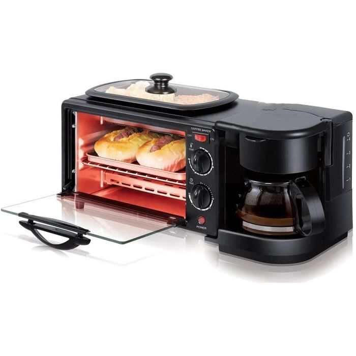 TOASTER AIPZDJ Multifonction 3 en 1 Reacutetro Machine agrave Petit Deacutejeuner Grille Pain Eacutelectrique Mini Four Machine 705