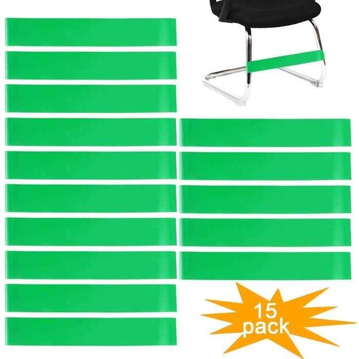 lot de 15 bandes élastiques pour pieds de chaises de salle de classe et de bureau