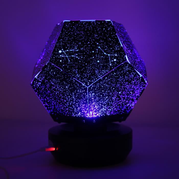 Coloré ciel étoilé lampe de projection de rotation de lumière alimenté par USB cadeaux d'anniversaire de la Saint-Valentin(bleu)-XIC