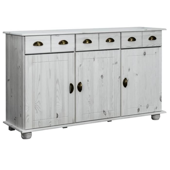 483812 Armoire de cuisine - Buffet Bahut - 134x39x79,5 cm Bois de pin massif Meuble d'excellent
