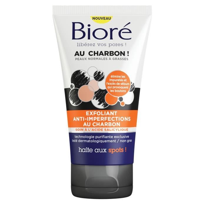 BIORÉ Exfoliant anti-imperfections au charbon - 125 ml