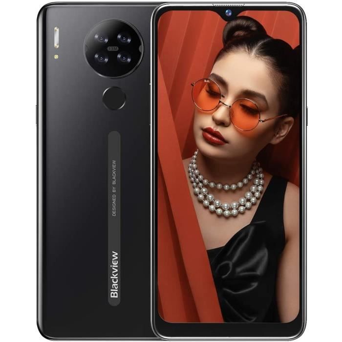 Blackview A80S 4Go + 64Go Smartphone 4G 6.22 Pouces Écran Octa Core Android 10.0 Téléphone portable Débloqué GPS 13MP Caméra - Noir
