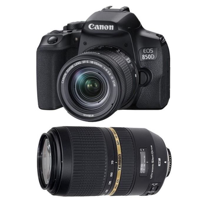 CANON EOS 850D + EF-S 18-55mm f/4-5.6 IS STM + TAMRON AF 70-300 f/4-5.6 Di Garanti 3 ans