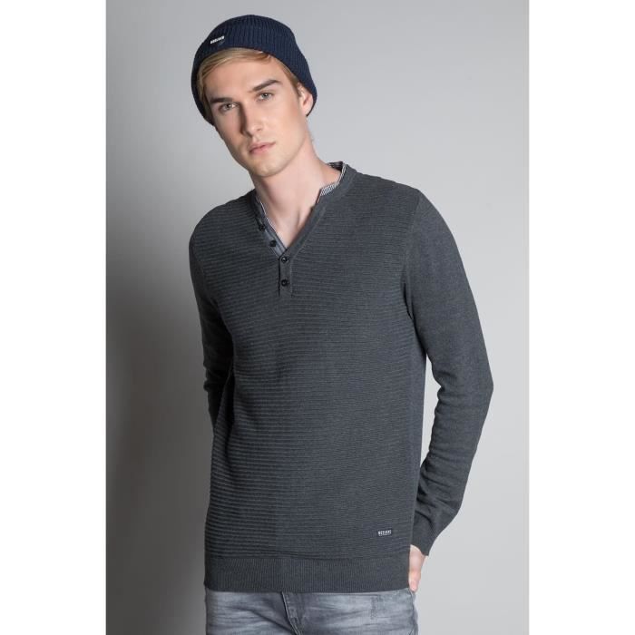 DEELUXE Bonnet uni à revers HAROLD Navy