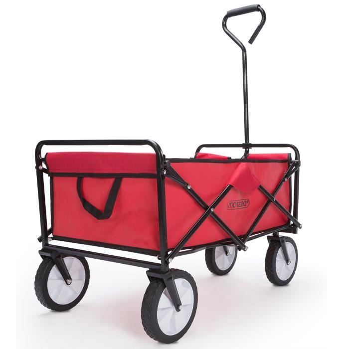 Chariot de jardin charrette à main rouge - Pliable - Chariot transport bricolage