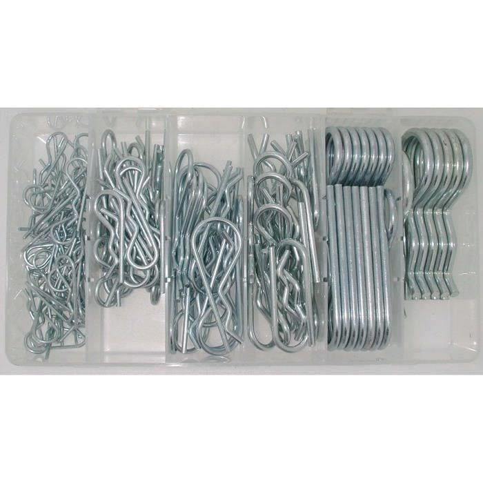 Coffret d'épingles d'arrêt composé d'un assortiment de 141 pièces