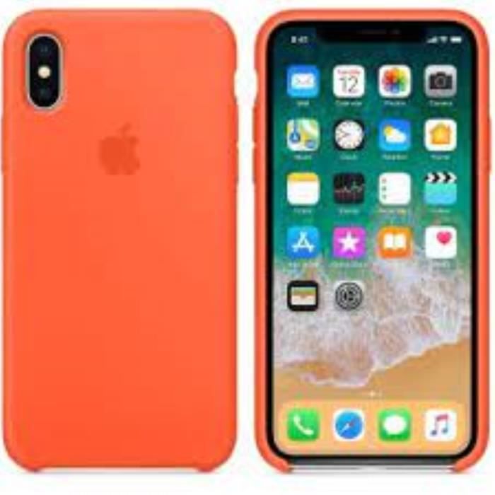 Coque en silicone pour iPhone XS Max ORANGE