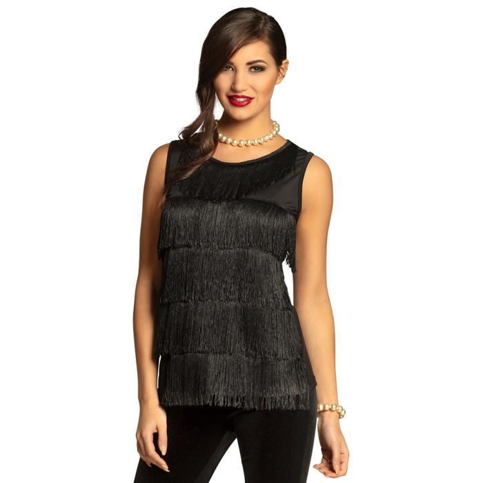 Débardeur à franges noir femme - M/L (40/42)