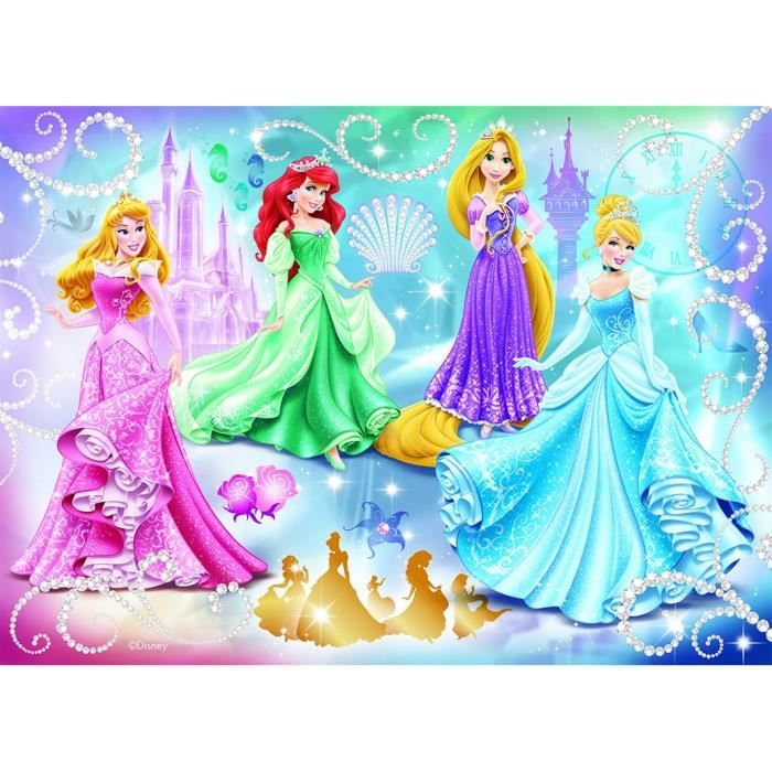 Nathan - 86720 - Puzzle Enfant Classique - Disney Princess - Princesses Étincelantes - 100 Pièces