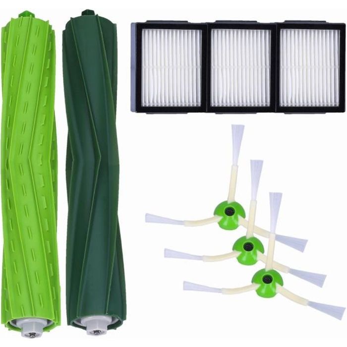 Kit pour iRobot Roomba E5 E6 i7 7+ Filtres et Brosses pour Aspirateur Robot, 8in1