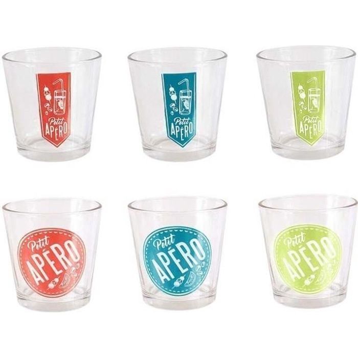 Pack 6 verrines 20cl petit apéro Multicolore
