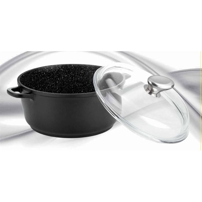 PRADEL EXCELLENCE Faitout façon pierre - Ø 20 cm - 2,2 L - Noir - Tous feux dont induction