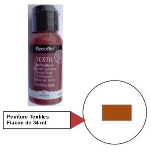 Peinture textile Terre rouge 34ml