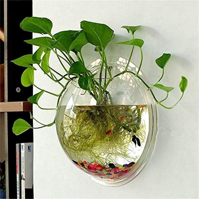 Transparent Pots de Fleur en Acrylique Créatif Pots à Suspendre Multifonctions Aquarium pour Plantes Fleurs Poi