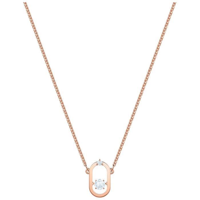 Sautoir - Collier - Collier Swarovski North ovale rosé - Matière:Plaqué