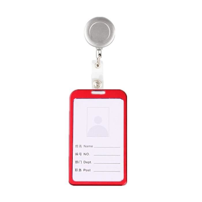 F -Porte Badge rétractable en métal pour le personnel de l'entreprise,carte d'identité,nom de l'entreprise,enrouleur de Badge ABS