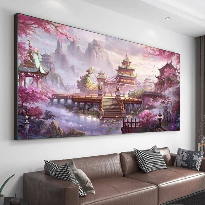 Yeerum DIY 5D Diamond Painting Le Coucher Du Soleil Complet Accessoires