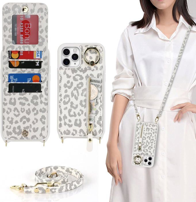 Étui iPhone 11 Pro avec cordon, porte-carte et fermeture à glissière ...