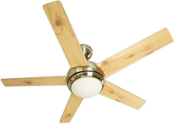 Ventilateur Plafond Melton Avec Lumière Et Télécommande - 132 Cm, Lames Bois Érable, Fonction Été/Hiver
