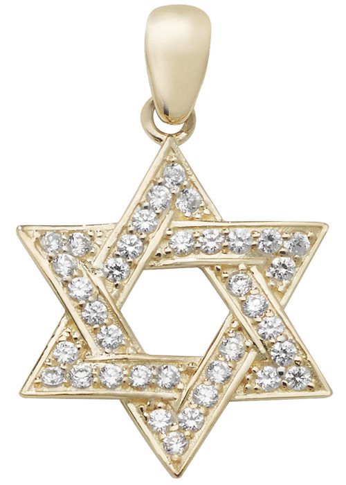 Pendentif Étoile de David EDS JEWELS Femme Or 375/1000 Oxyde de Zirconium 30mm*18mm 37146