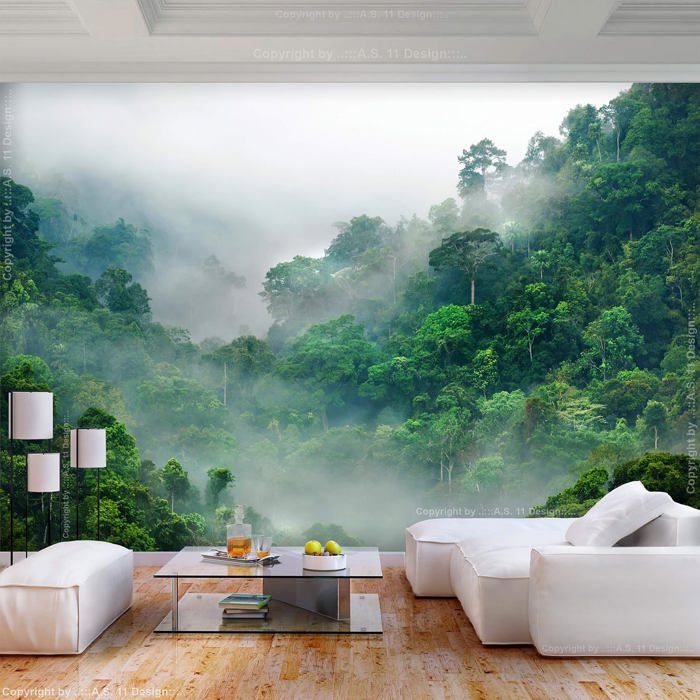 Papier Peint Panoramique jungle brouillard Nature 400x280 cm ...