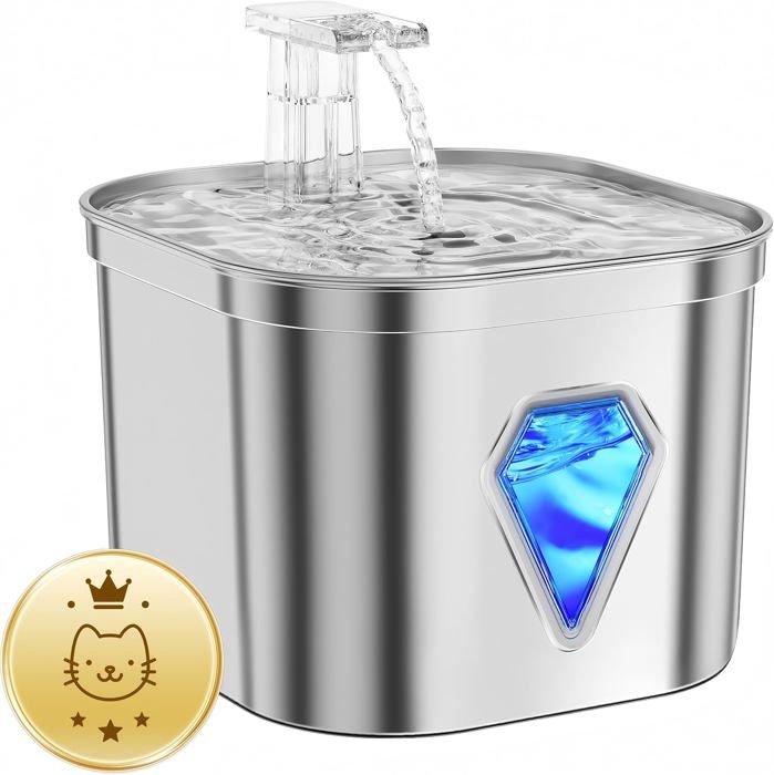 Comparer les prix de Distributeur Eau Chat Acier Inoxydable AntibactérienRecharge UsbUltra-Silencieux Fontaine ChatDouble Filtre Charbon Actif 5 C