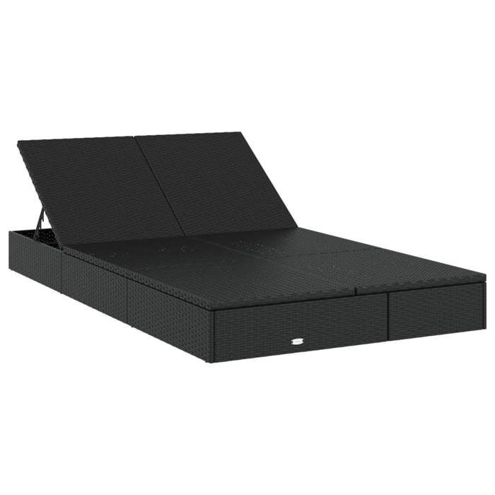 Bon plan Transat extérieur JILI HOT Chaise longue à 2 places avec coussins Résine tressée pour campingjardin