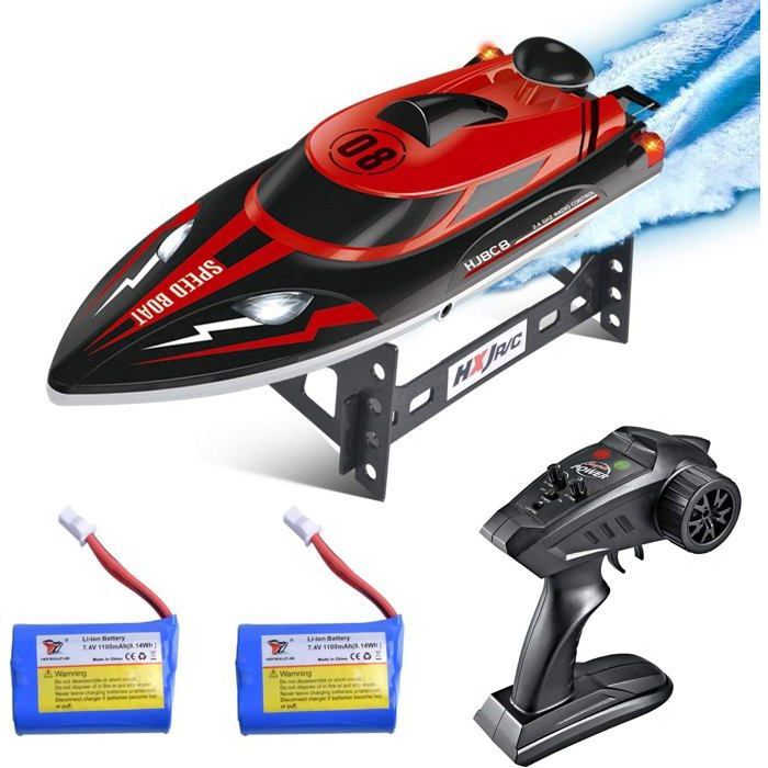 Bateau Télécommandé RC Spray Dinosaur Avec Lumière LED - Jouet Étanché 2.4GHz Pour Piscine, Lac Et Bain, Idéal Enfants Et Adultes