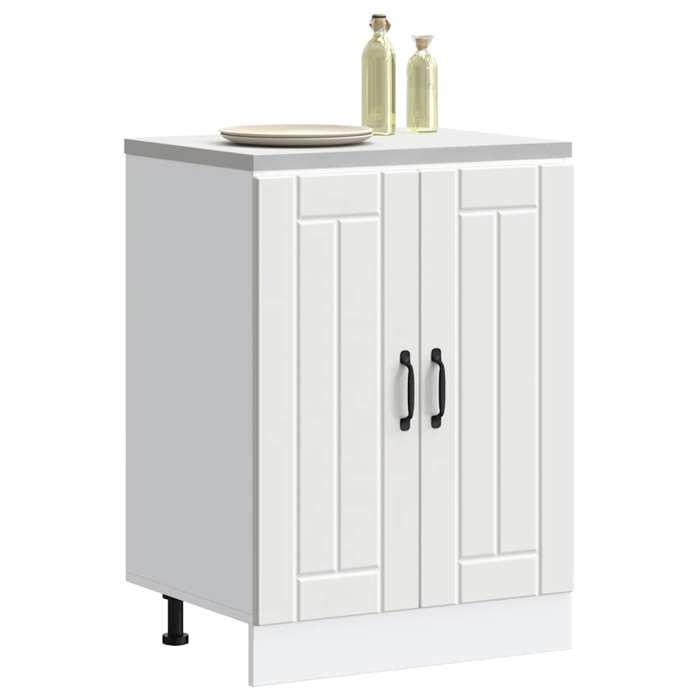Armoire sous évier - SWEETY - Meuble de base de lavabo Lucca - blanc - bois dingénierie LL613
