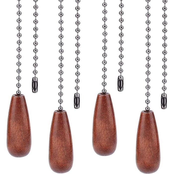 Lot de 4 chaînes de Traction pour Ventilateur de Plafond en Bois de Noyer avec Chaînes à Billes en Fer Bronze pour Chaîne de - Read