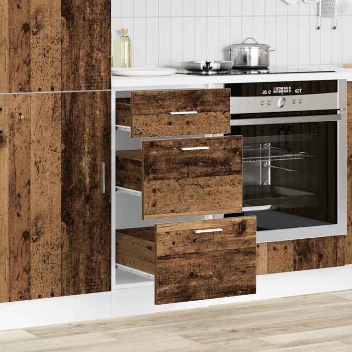 Meuble bas de cuisine - vidaXL - Lyon - 40x46x81 5 cm - Bois dingénierie - Vieux bois - Capacité totale 50 kg