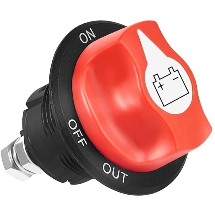 EXLECO Coupe Circuit Batterie 12V 24V Coupe Batterie Voiture 2 Directions Commutateur de Lame de Couteau Isolateur de Batterie avec Borne de Batterie Interrupteur à Lame pour Marine Camions RV ATV