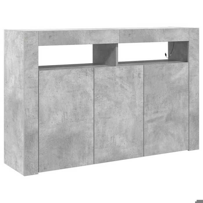SALE 2026Buffet de cuisine - Placard vaisselier - WINWIN - Cabinet bahut Gris béton 116x30x75cm - bois dingénierie 38.3 Kg 339141
