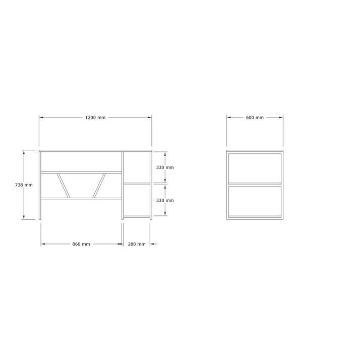 Bureau en bois Caste - 120 x 60 x 74 cm - Beige Bureau en bois Caste - 120 x 60 x 74 cm - Beige