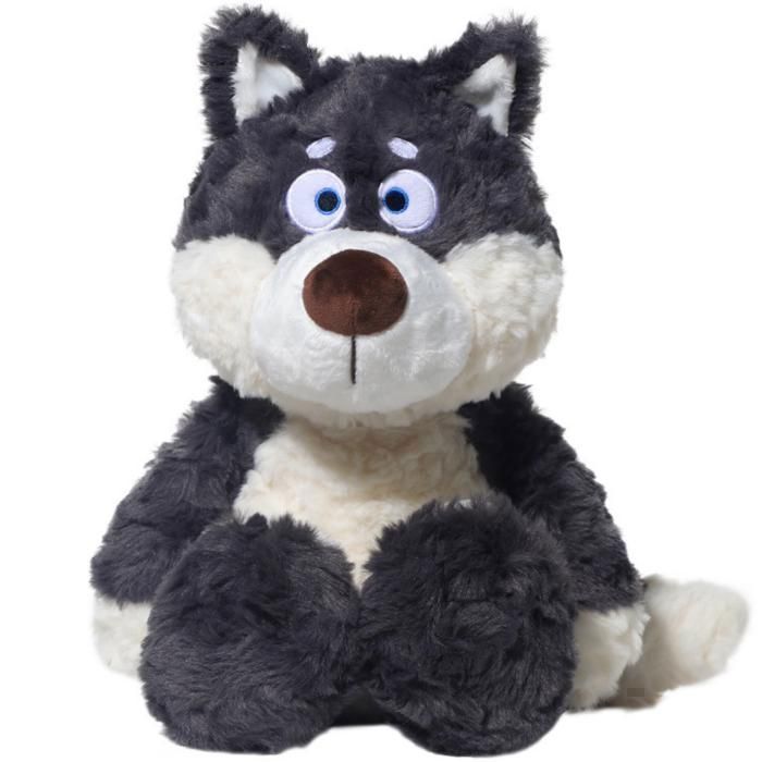 Doudou Peluche Loup Gris 40 Cm - Très Doux - Jouet Cadeau Pour Enfant Dès 3 Ans